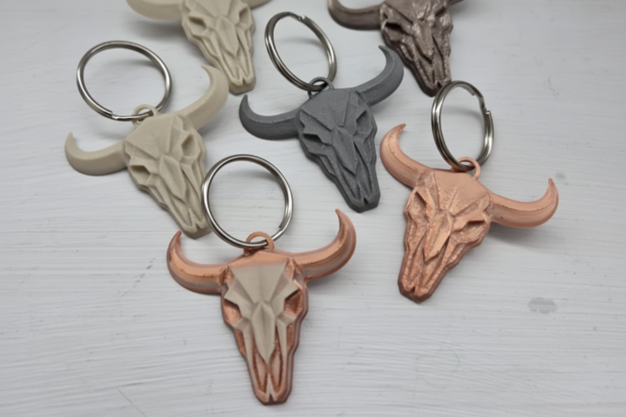 EVIL SKULL HORN KEY RING